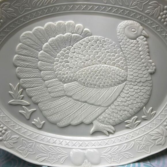 Vintage White Himark/Chesapeake Oval Turkey Serving Platter 17” x 13” - Picture 2 of 9